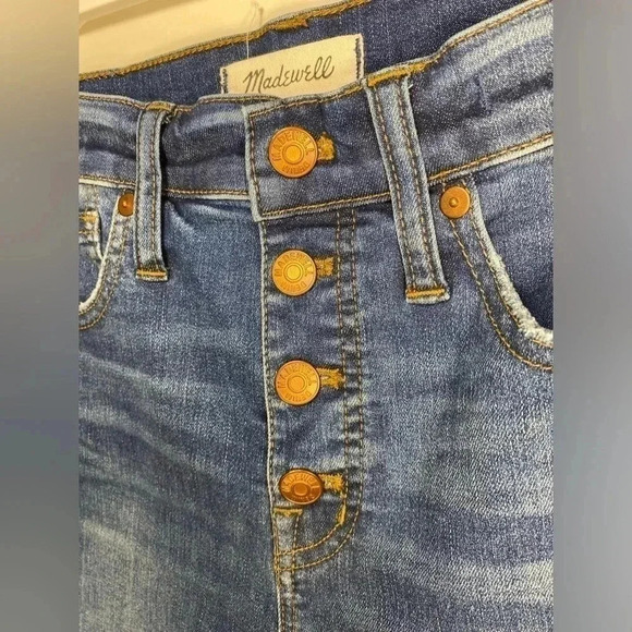Madewell 10" High-Rise Distressed Skinny Jeans | Size 27 - Picture 3 of 5